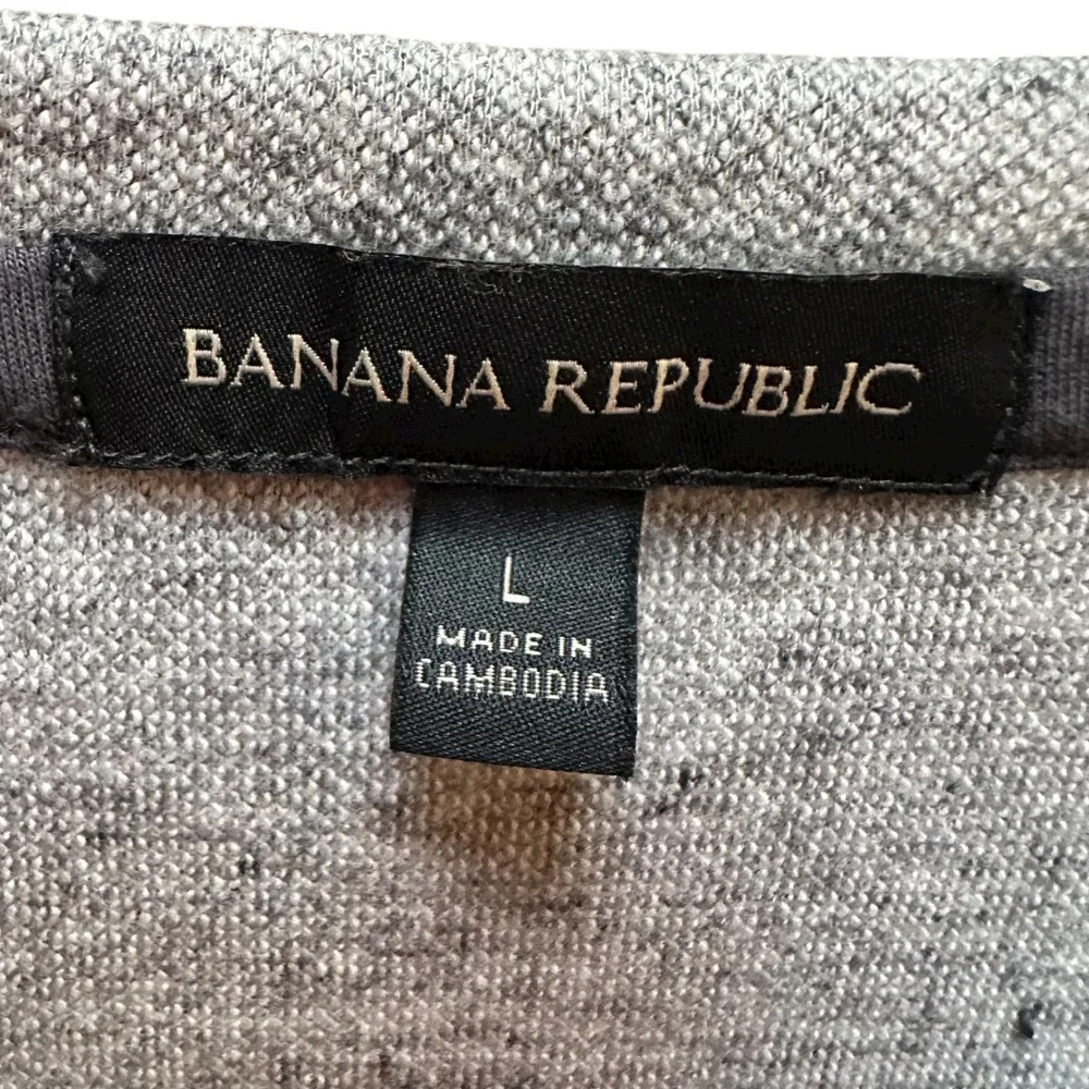 Banana Republic Men's Waffle Crew Sweatshirt Gray Casual Preppy Fall Mens LG‎